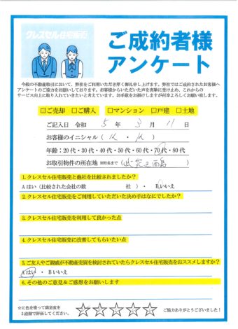 大阪市此花区酉島の戸建をご売却のアンケート