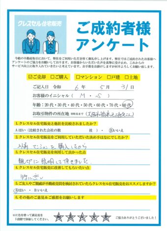 大阪市福島区海老江の戸建をご売却のアンケート