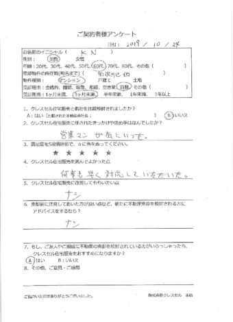 大阪市西淀川区佃のマンションをご売却のアンケート