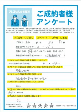 大阪市此花区春日出南の戸建をご売却のアンケート